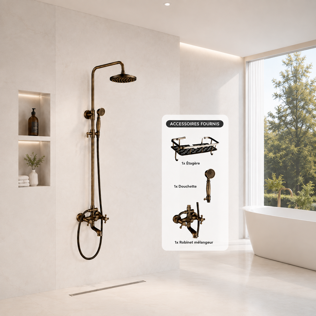 Colonne de Douche Dorée