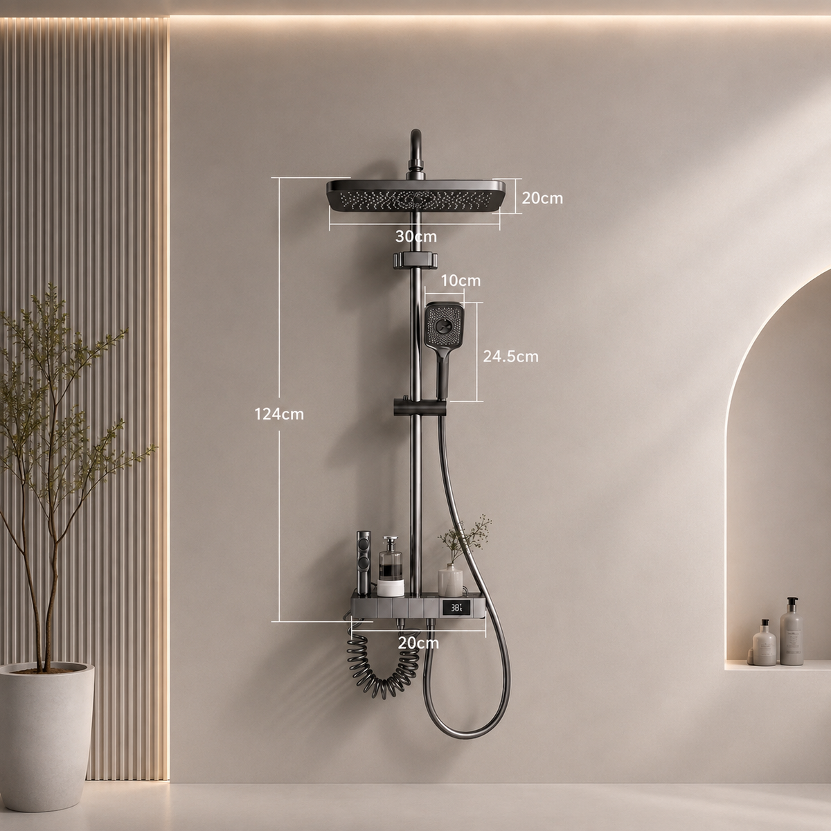 Colonne de douche thermostatique LED