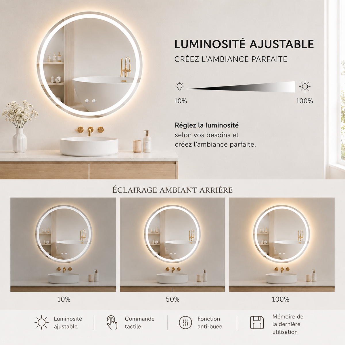 Miroir LED Rond