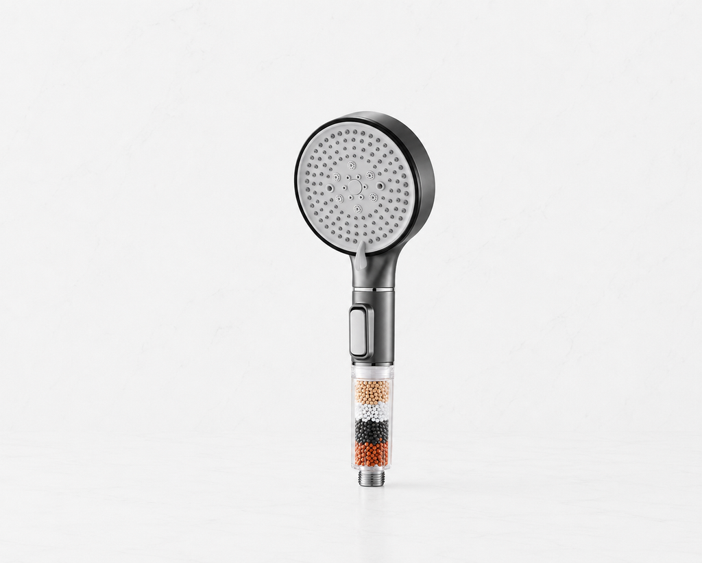 Pommeau de douche à 5 modes avec bouton stop, fonction massage