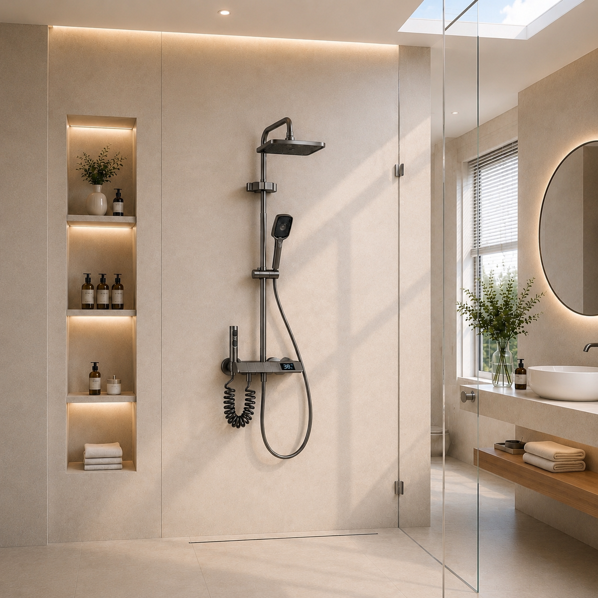 Colonne de douche thermostatique LED